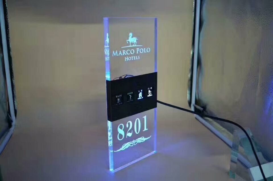 进口亚克力电子门牌 激光雕刻水晶门显 不锈钢外框 可定制