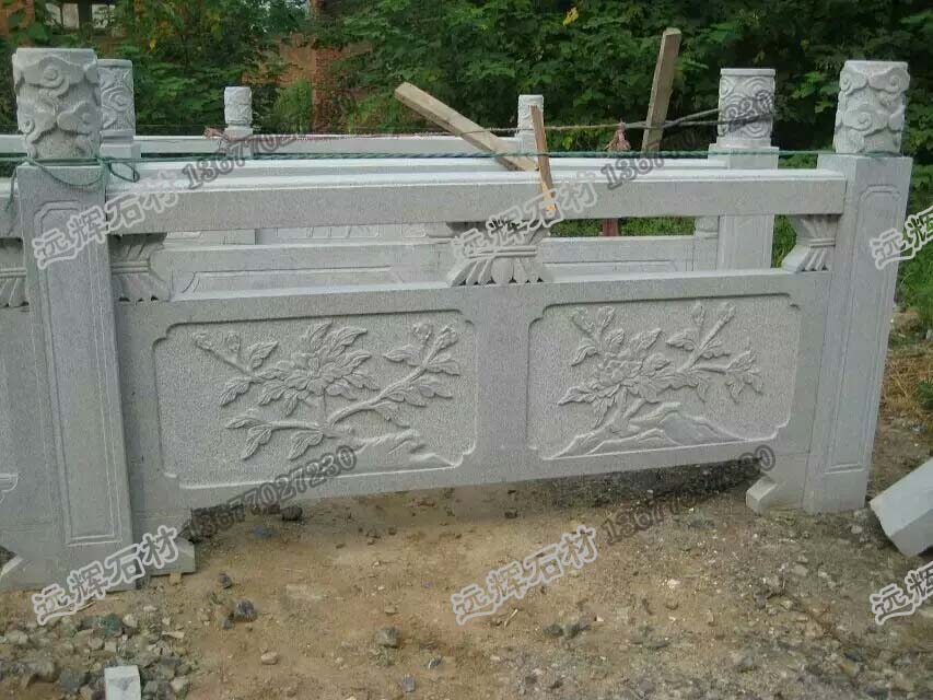 花岗岩桥栏板青石雕石材栏杆浮雕栏板宗教寺庙河道护栏