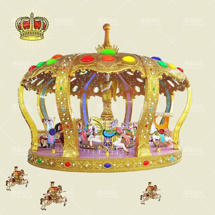 神童厂家直销大型游乐设备 26座皇冠转马