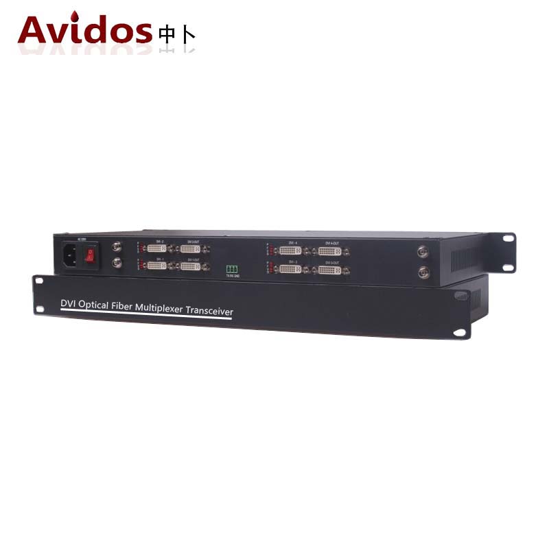 中卜4/8/16路DVI/HDMI高清视频光端机 单双向音频转光纤转换器 AD-0404F