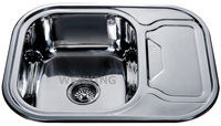 工程卫浴*不锈钢水槽单盆带板一体拉伸厨房盆