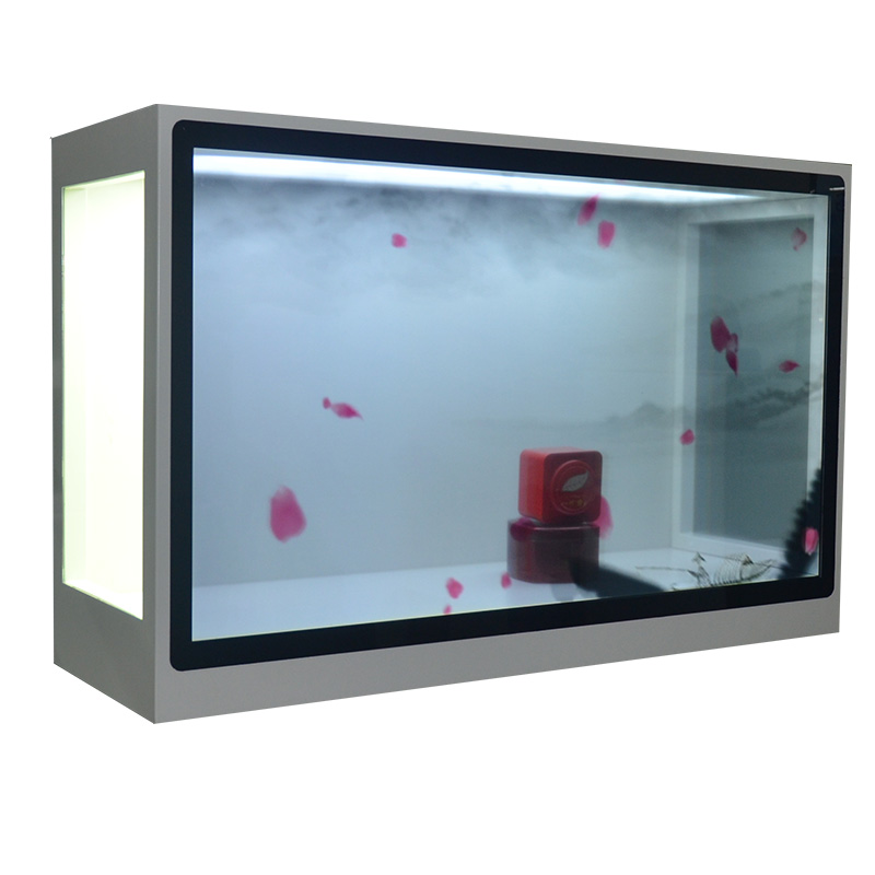 广州透明液晶屏展示柜32寸透明液晶展示橱窗