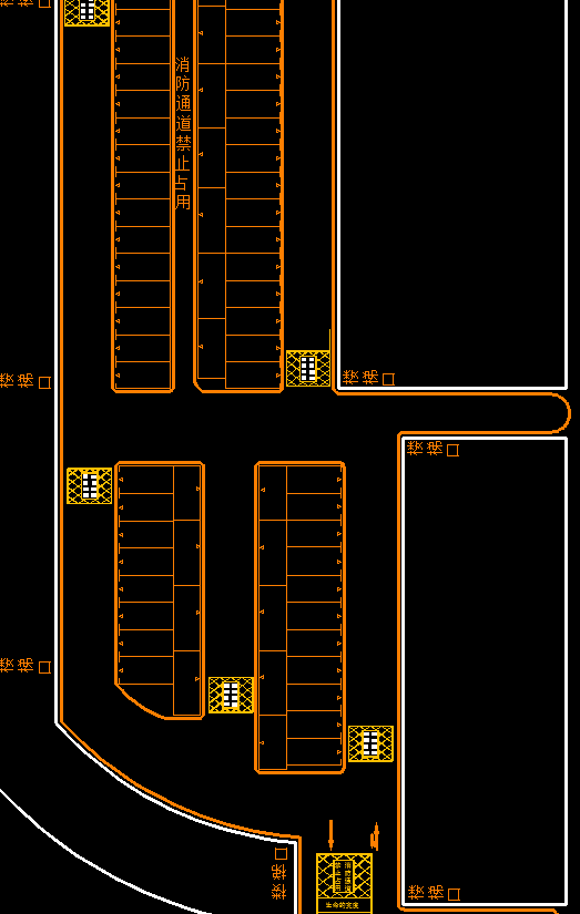 露天热熔划线施工停车场设计