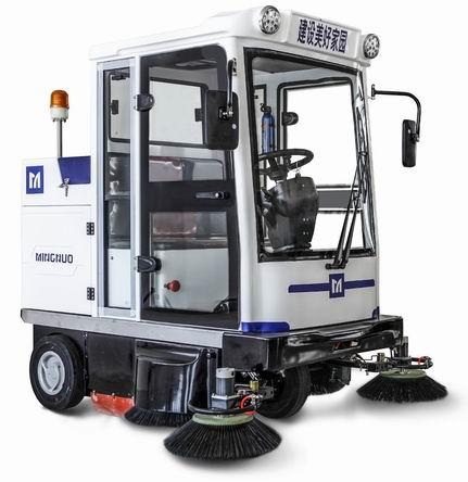 西安小区车库用驾驶式扫地车 全封闭明诺电动清扫车MN-E800FB