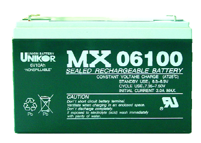 韩国友联/联合蓄电池MX06100，6V10AH免维护铅酸蓄电池