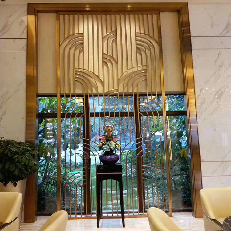 北京不锈钢屏风 玫瑰金不锈钢隔断 中式 欧式不锈钢花格 客厅玄关