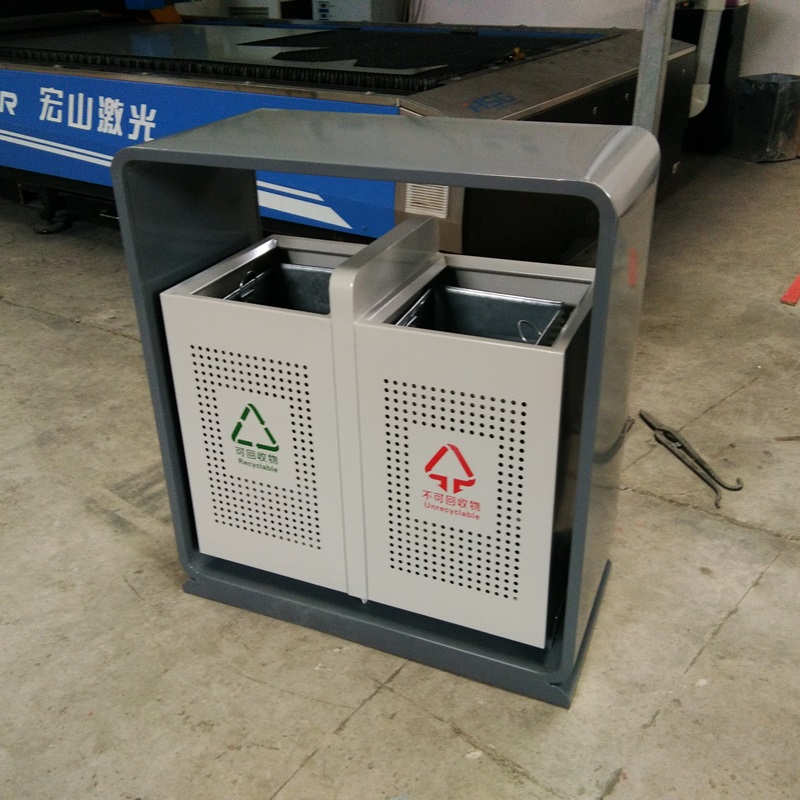 QL9208分类镀锌垃圾桶 钢板果壳桶 材质可选择 青蓝厂家供应