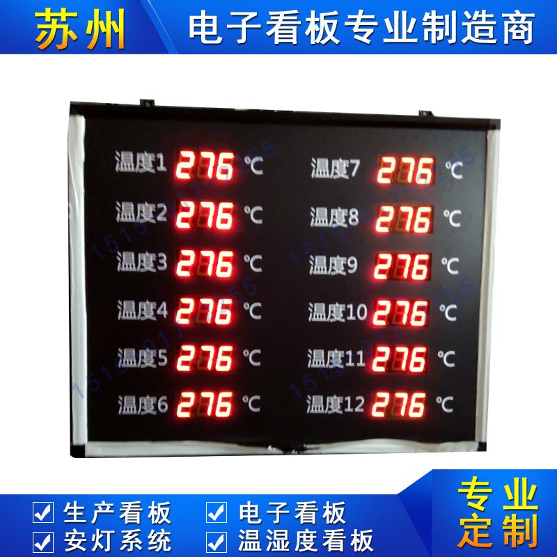 LED生产看板多点温度采集系统温湿度显示屏工业车间电子看板