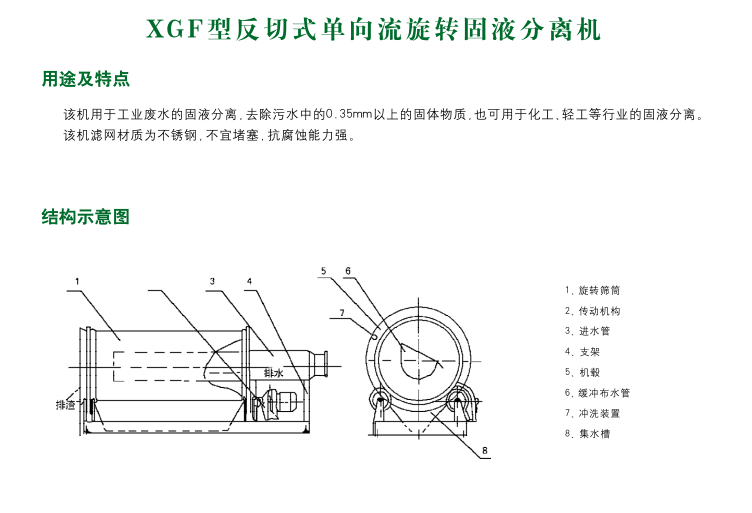 XGF型反切式单向流旋转固液分离机