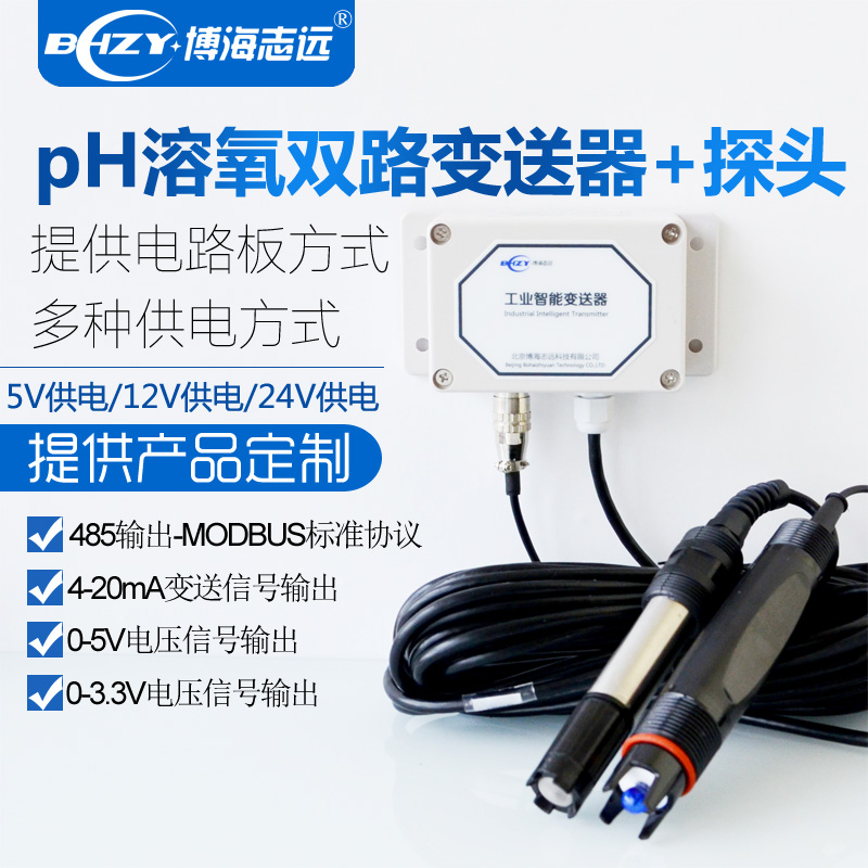 DPT-300双路pH电极pH传感器溶解氧电极485modbus4-20mA溶氧探头pH探头