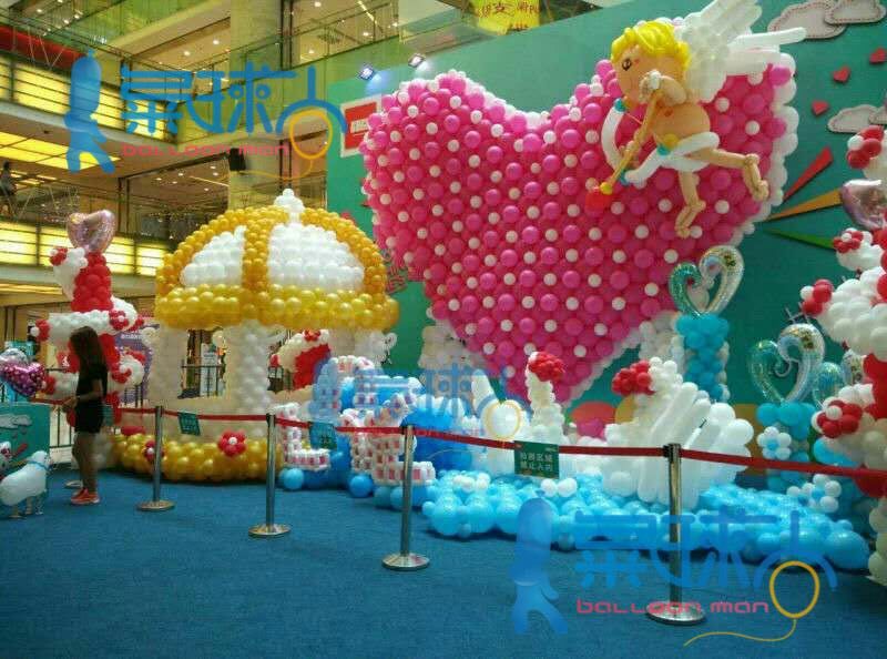 铜川气球布置七夕情人节气球美陈制作铜川气球宝宝宴