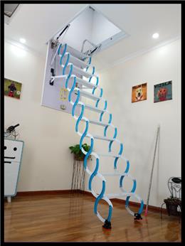 专业定做阁楼伸缩楼梯供应商 自动伸缩楼梯 精工打造 质量有保证