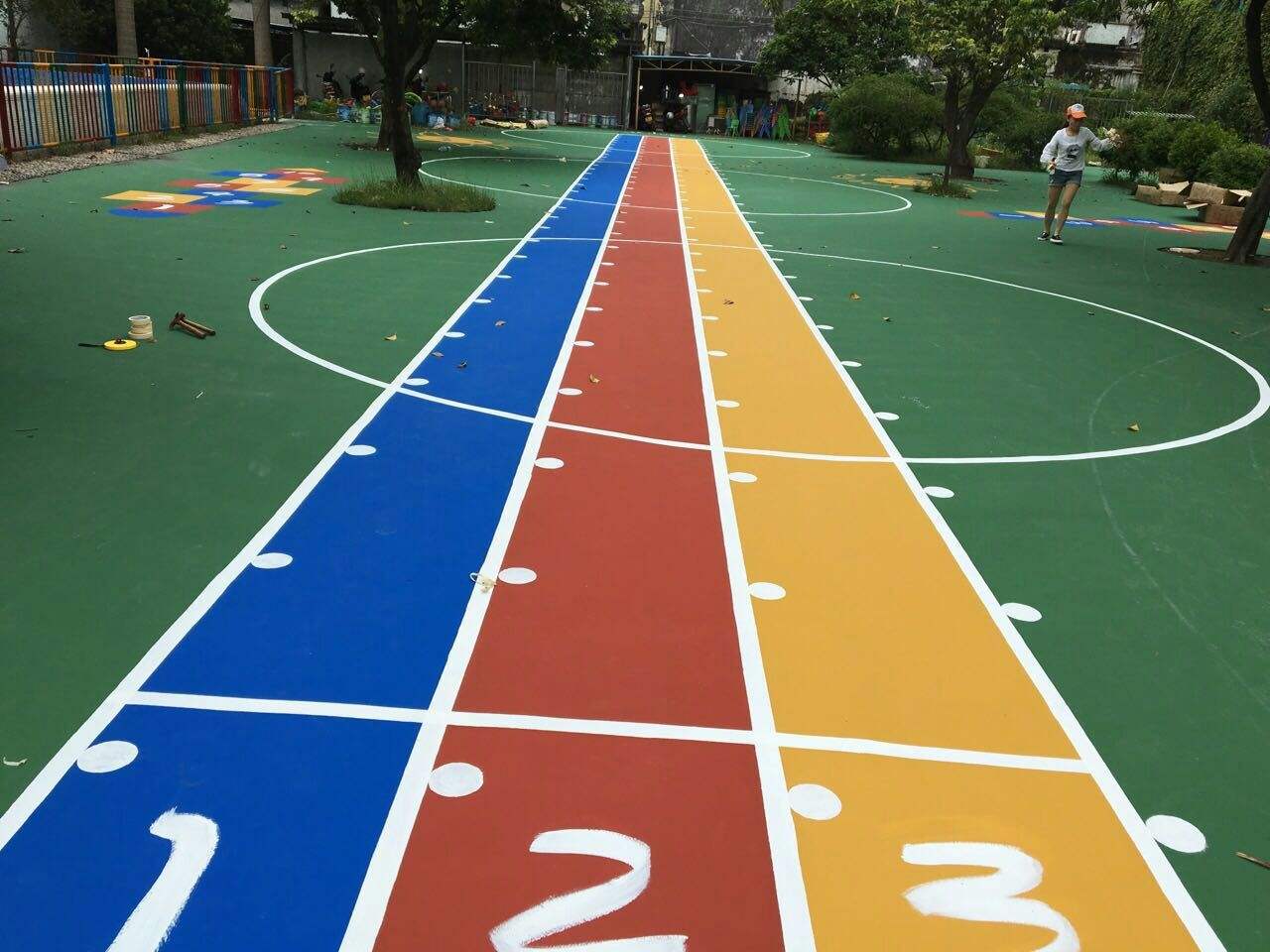 邵东县厂家直销幼儿园室外运动跑道彩色EPDM橡胶颗粒-安澜体育