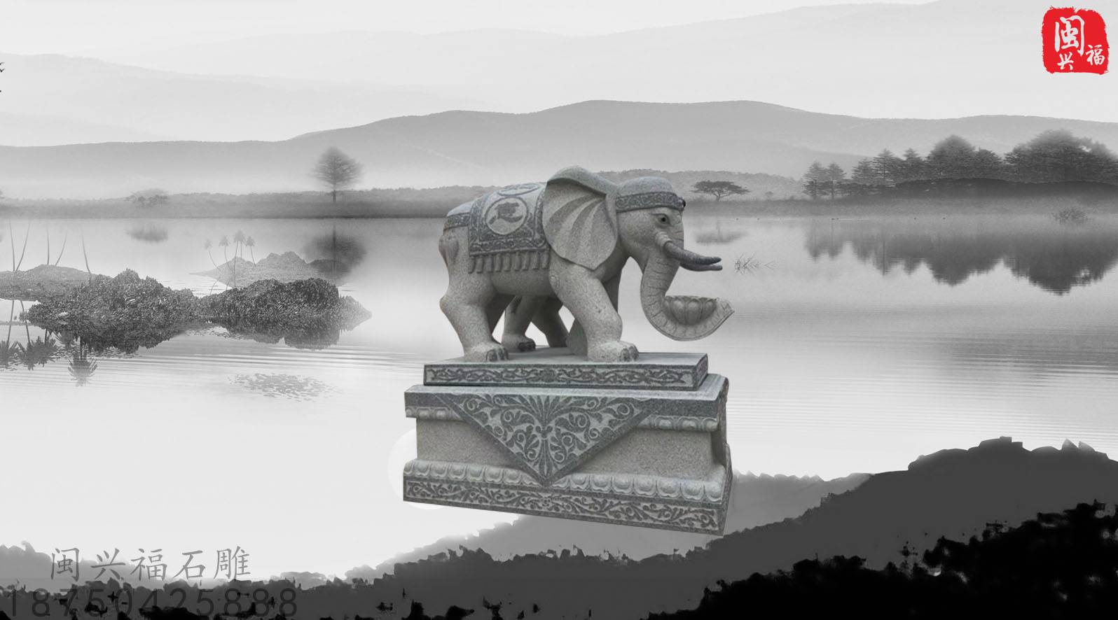 惠安石雕厂直销石雕大象