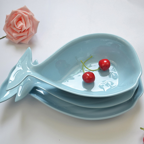 创意餐具陶瓷 色土陶瓷 礼品陶瓷 鲸鱼儿童餐具 可订制加印LOGO