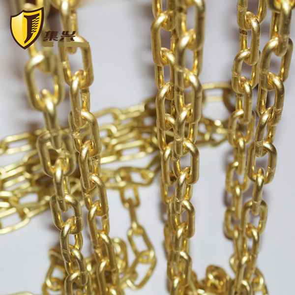 黄铜链条纯铜工业铜链纯黄铜倒链不是镀铜是纯黄铜链子5mm直径