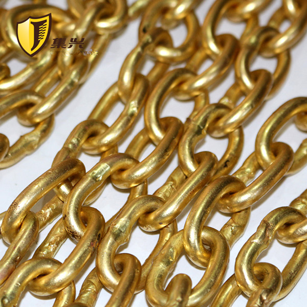 纯黄铜链条6mm直径隔离带黄铜倒链实心黄铜粗链条工业铜链子定做