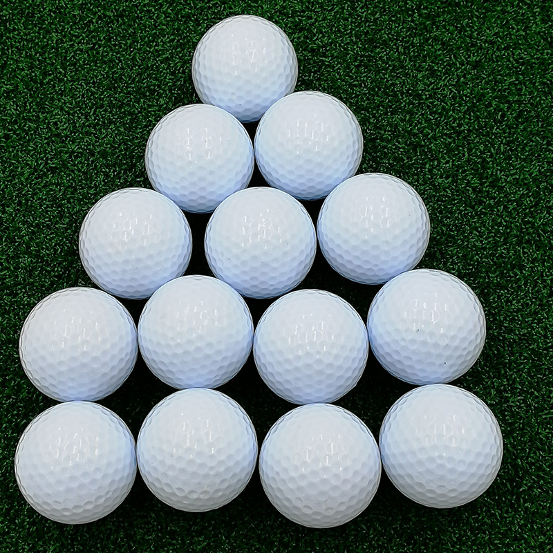 蓝白色高尔夫礼品球 两层橡胶实心 392凹洞 小白球 促销纪念球可定制logo
