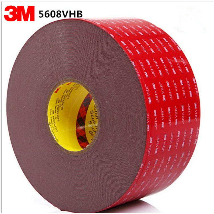 正品3M5608A VHB双面胶0.8mm厚强力全丙烯酸泡棉胶红色3M胶带