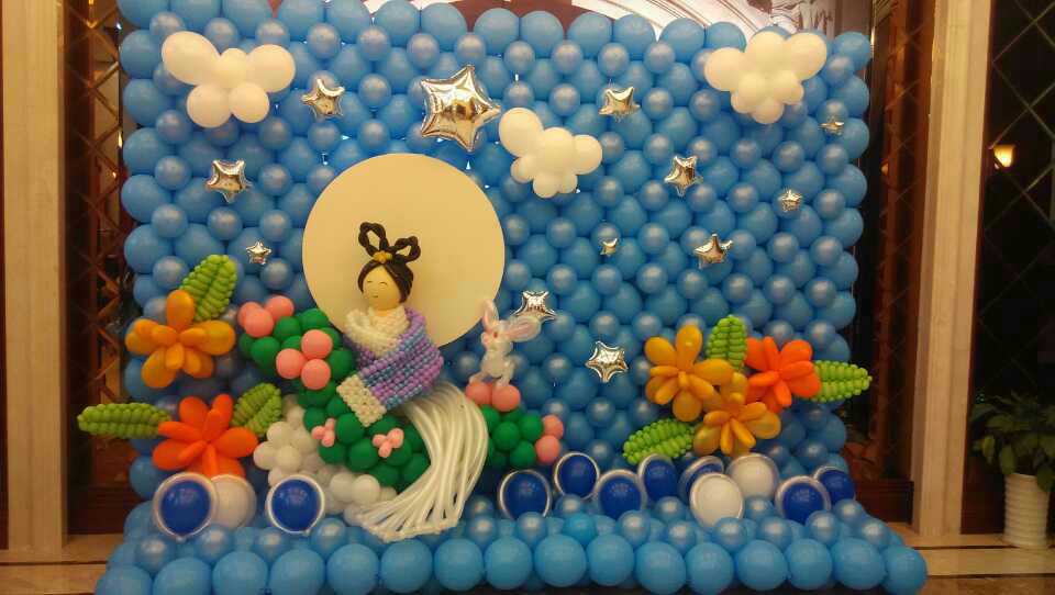 西安中秋节气球装饰国庆节气球布置气球氛围布置宝宝宴气球