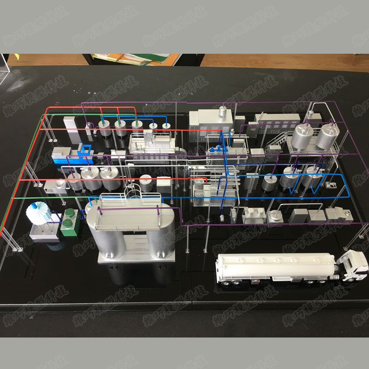 牛奶生产线模型定制仿真饮料灌装杀菌生产线模型食品生产线模型