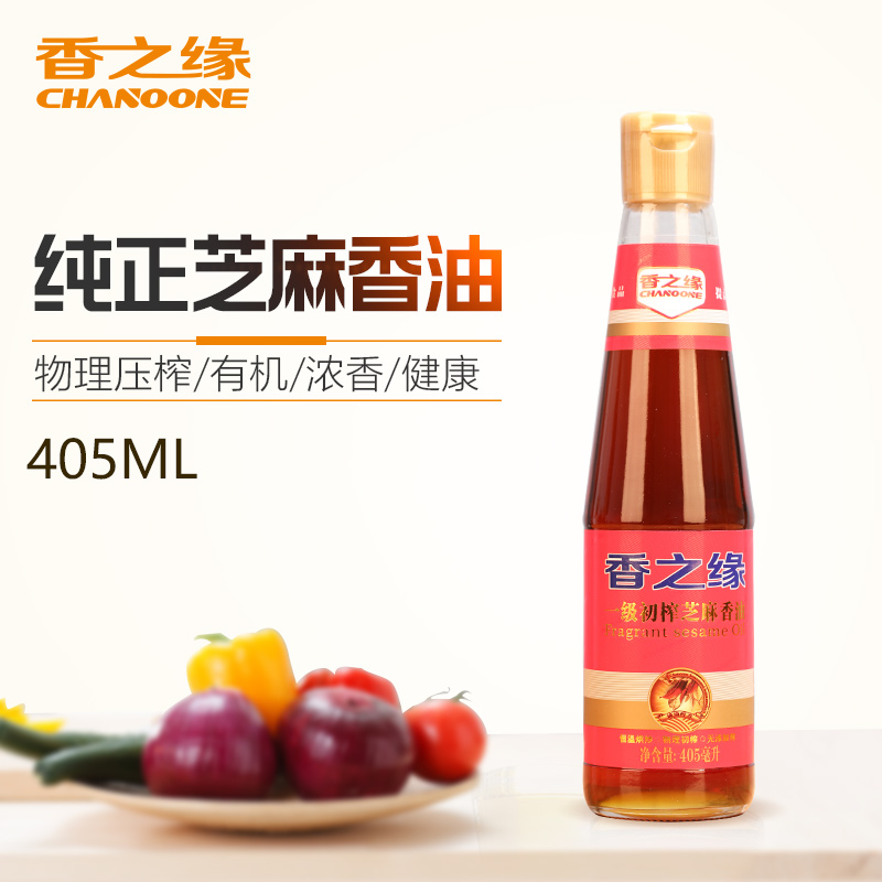 香之缘芝麻油405ml，芝麻调味油，一级初榨精品