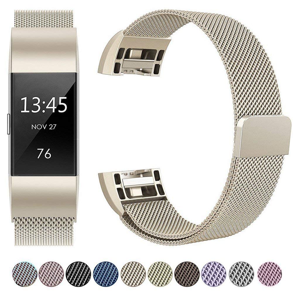 Fitbit charge2表带智能手环 charge2米兰尼斯不锈钢表带磁吸腕带
