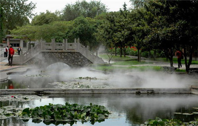 湖北景观鱼池人工造雾系统