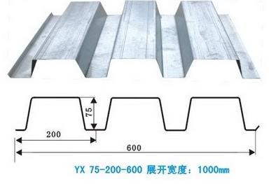 潍坊YX75-200-600楼承板厂家 重量轻