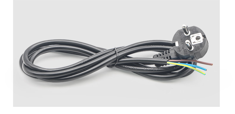 线长1.5米 250V 10A OD6.5MM 欧规标准插头电源连接线