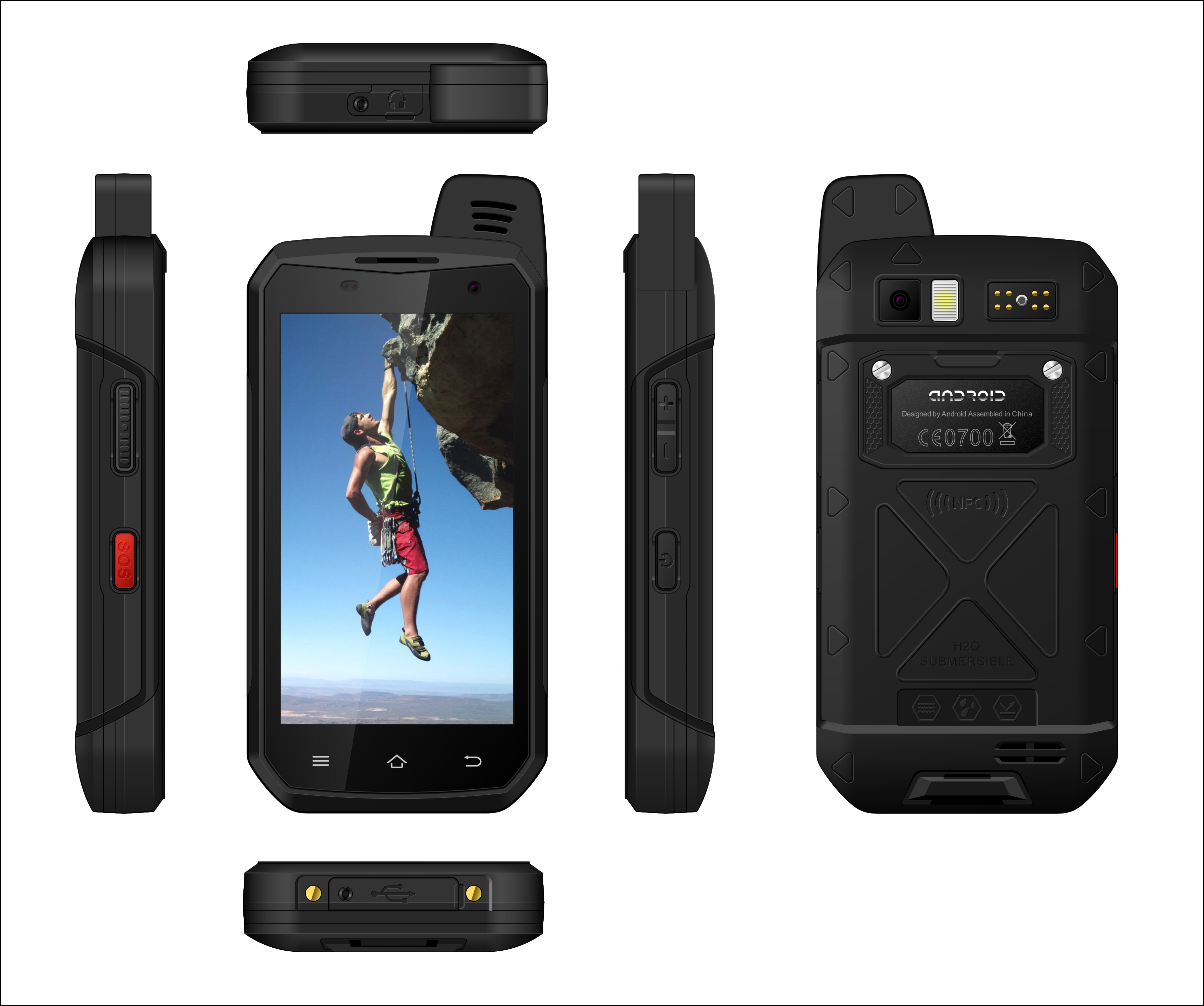 三防户外手机B6000+康宁4代大猩猩屏幕 NFC/OTG安卓7.0智能手机