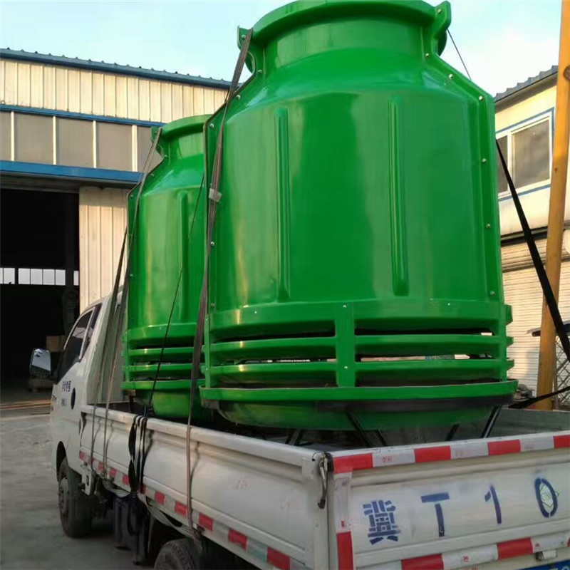 绿色胶衣树脂玻璃钢冷却塔圆形冷却塔60吨冷却塔