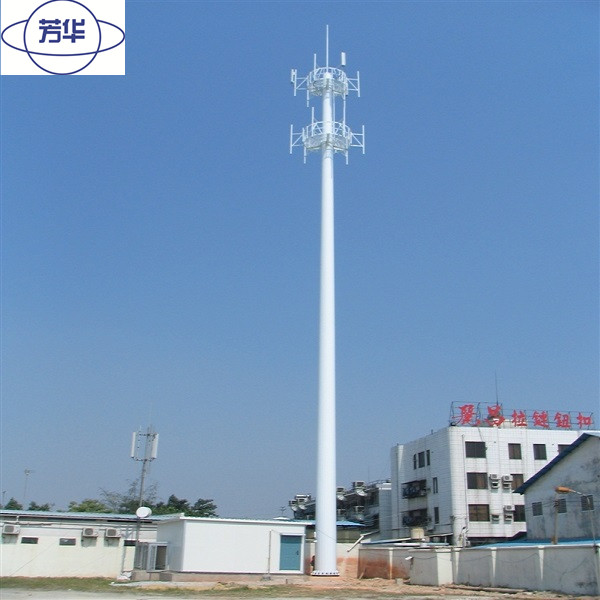 芳华热镀锌Q345材质30米美化通讯灯杆塔