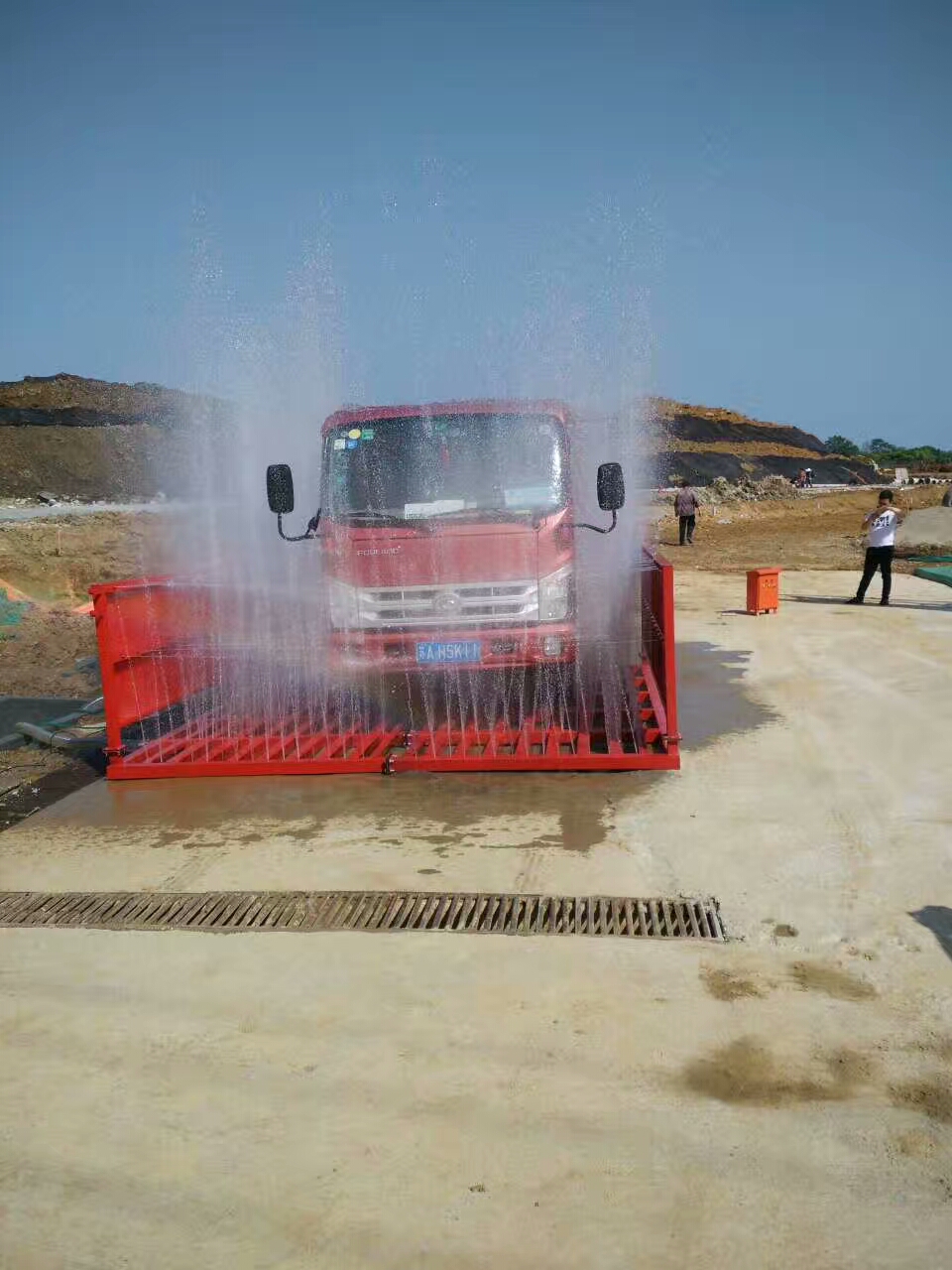 阳江工程车辆洗轮机+现场安装示范