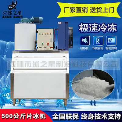 日产500公斤片冰机0.5吨超市酒店自助餐厅海鲜市场冷藏保鲜商用制冰机