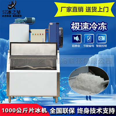 日产1000公斤片冰机1吨超市酒店自助餐厅海鲜水产冰鲜冷藏商用制冰机