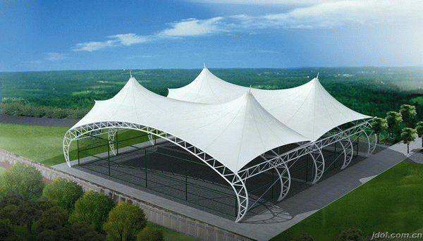 贵州膜结构网球场，贵阳张拉膜网球场
