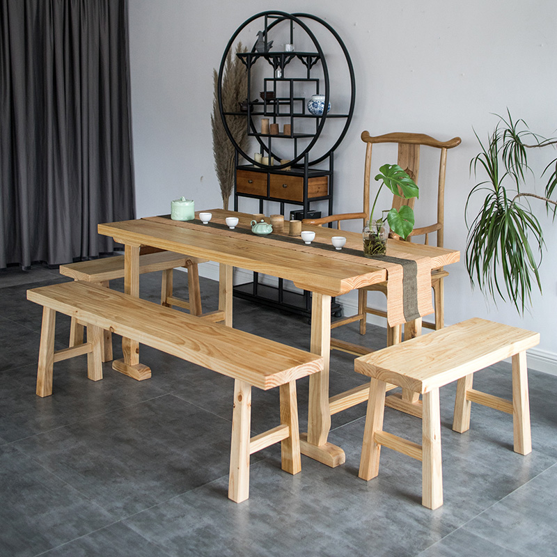 兆达家具新中式茶桌原实木整板简约禅意泡茶桌功夫桌茶台桌椅组合