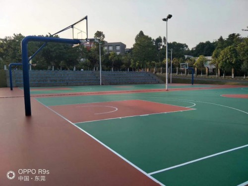 赣州塑胶硅PU球场3个厚 上饶水泥篮球场油漆*地坪漆