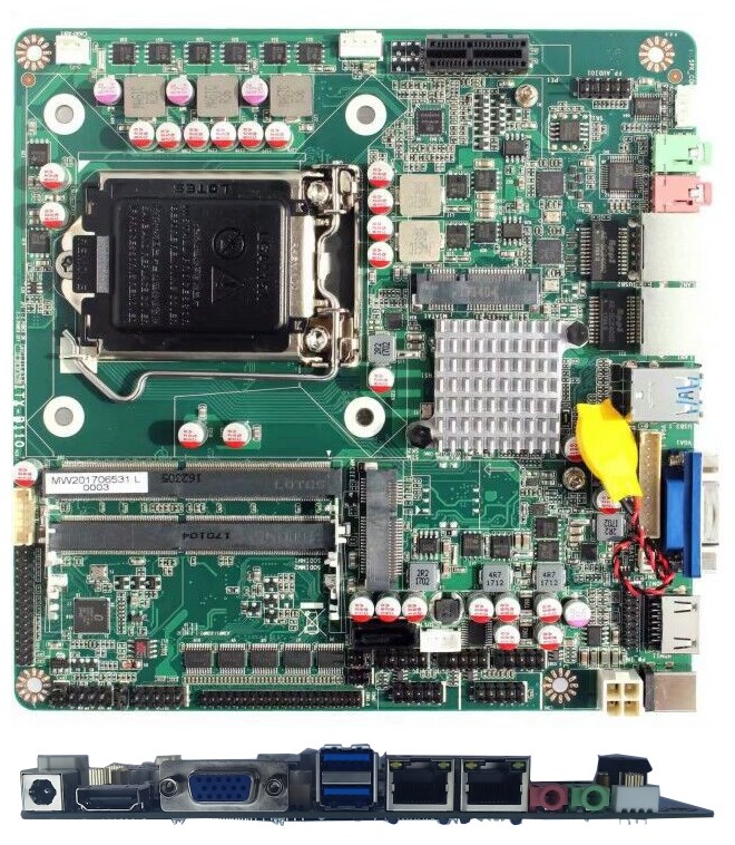 H110芯片组双网口视频采集工控机主板
