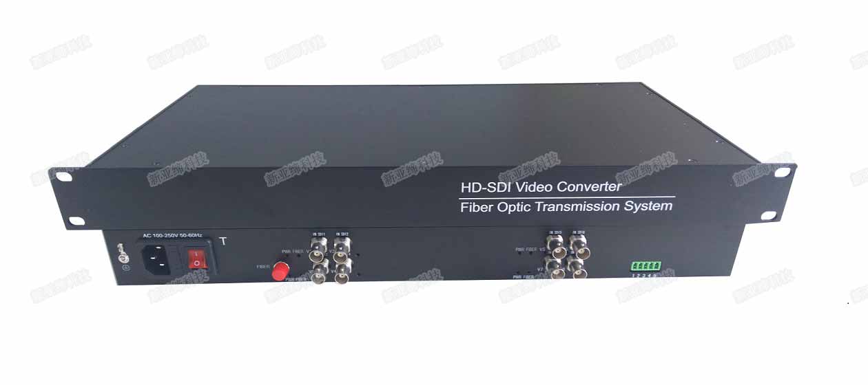 广电级8路3GSDI光端机,4路双向3GSDI光纤收发器,8路SDI光纤传输器