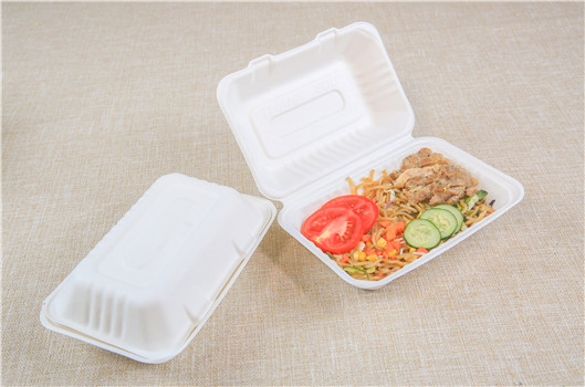 绿洲 加大容量一次性P963打包便当饭盒950ml竹浆环保外卖餐盒