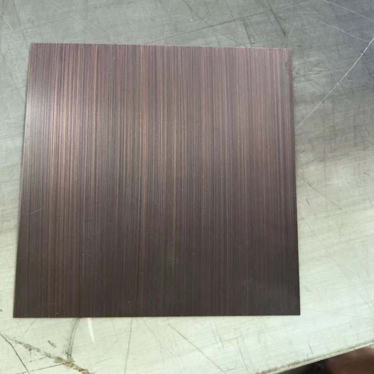 拉丝304不锈钢板 高端复古发黑做旧仿铜纳米无指纹板