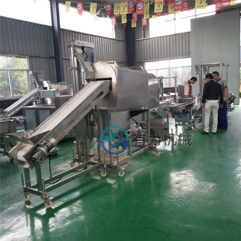 四川长林集团推荐使用全自动小酥肉上浆挂糊设备 小酥肉油炸机生产线