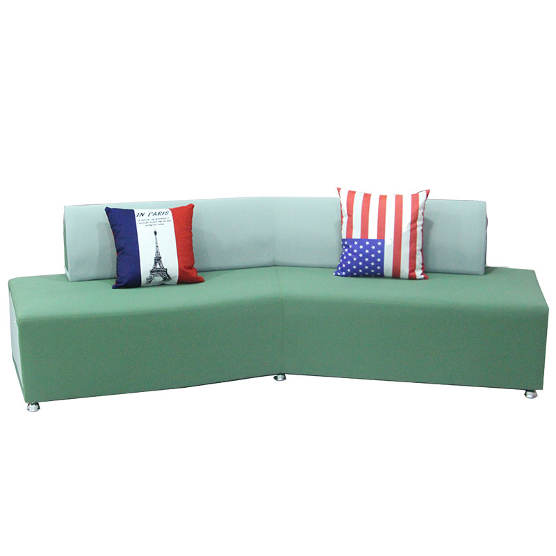 休闲沙发 创意欧式皮艺多人接待会客沙发现代简约整装弧形沙发