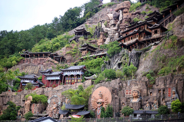 假山瀑布造景 石头假山 水景瀑布 仿石假山