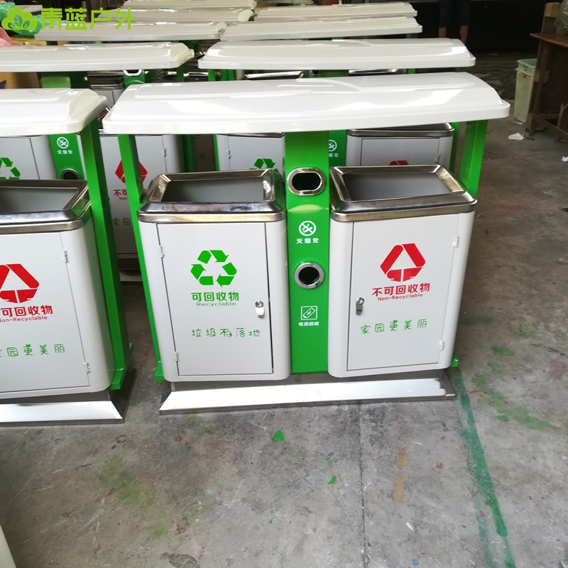 钢板垃圾桶 镀锌板分类垃圾桶 钢制垃圾桶定制生产 四川垃圾桶厂家