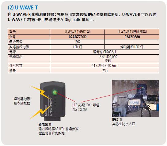 日本三丰Mitutoyo蓝牙输出无线传输装置02AZD810D卡尺U-WAVE-T