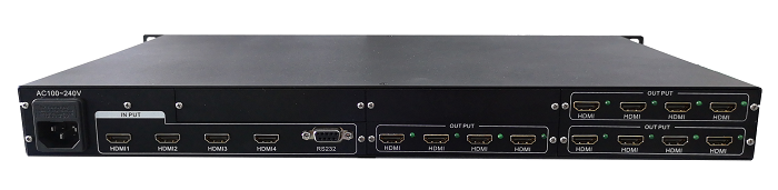 高清专享工业级4K30Hz四路HDMI同时输入任选一路输出分配器