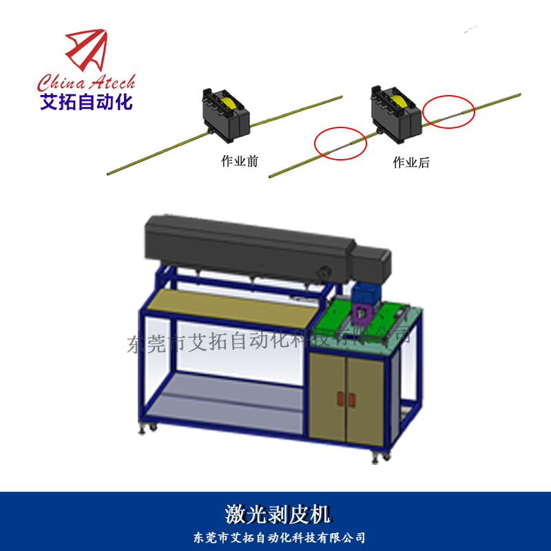 激光剥皮机绕线芯绝缘层、屏蔽层的剥离艾拓自动化